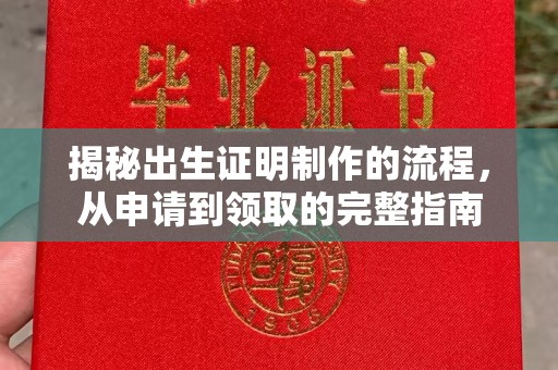 印江揭秘出生证明制作的流程，从申请到领取的完整指南